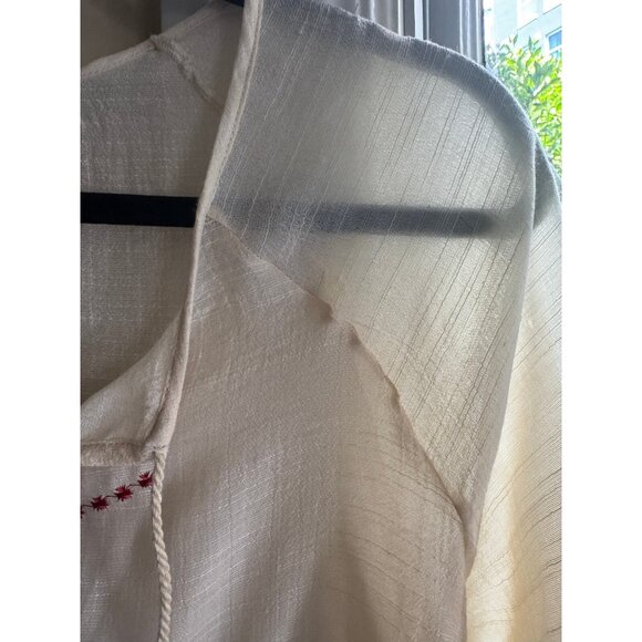 American Rag Women's Sheer Western Aztec Sz S Boho Embroider Top Peasant Hippie - Picture 9 of 15